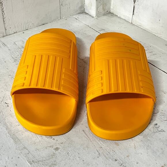 Bottega Veneta Rubber Slip On Open Toe Slides Sandals Tangerine Size 40 / 10 - Picture 3 of 7